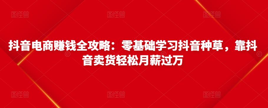 抖音电商赚钱全攻略：零基础学习抖音种草，靠抖音卖货轻松月薪过万-16888副业资讯