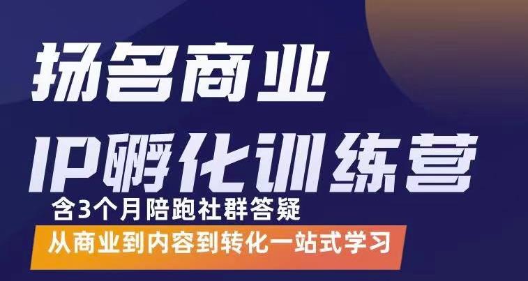 杨名商业IP孵化训练营，从商业到内容到转化一站式学 价值5980元-16888副业资讯