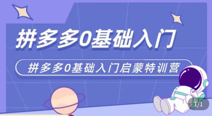 六一电商·拼多多运营0-1实操特训营，拼多多从基础到进阶的可实操玩法-16888副业资讯