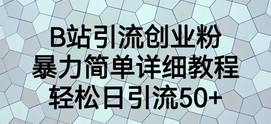 B站引流创业粉，暴力简单详细教程，轻松日引流50+【揭秘】-16888副业资讯