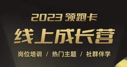 2023领跑卡线上成长营，淘宝运营各岗位培训，直通车、万相台、引力魔方、引流等，帮助突破成长瓶颈-16888副业资讯