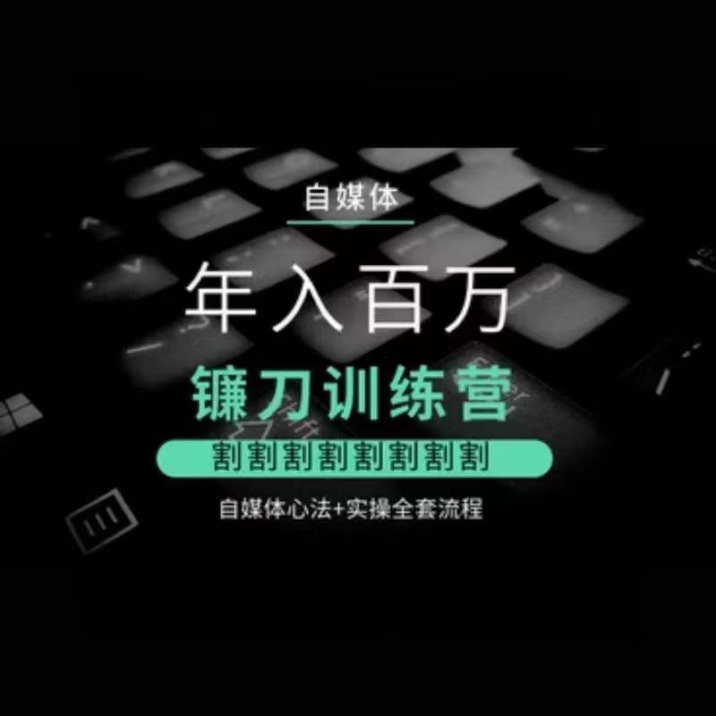 自媒体年入百万镰刀训练营，割割割割割割割割，自媒体心法+实操全套流程-16888副业资讯