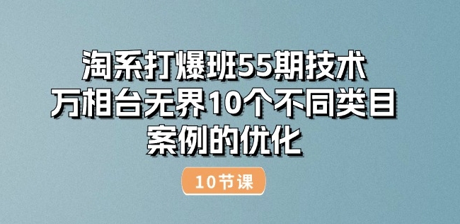 淘系打爆班55期技术：万相台无界10个不同类目案例的优化(10节)-16888副业资讯