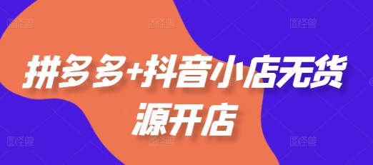 拼多多+抖音小店无货源开店，包括：选品、运营、基础、付费推广、爆款案例等(更新12月)-16888副业资讯