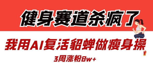 健身赛道杀疯了？我用AI复活貂蝉做瘦身操，3周涨粉8W-16888副业资讯